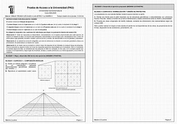 Examen de Dibujo Técnico Aplicado a las Artes Plásticas y al Diseño II (EBAU de 2025)