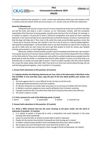 Examen de Inglés (ABAU de 2025)