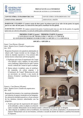 Diseño – PAU Comunidad Valenciana (2026)