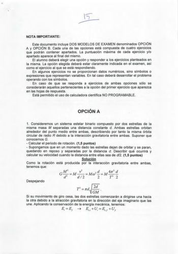 NOTA IMPORTANTE Este documento incluye DOS MODELOS DE EXAMEN denominados OPCIÓN A y OPCIÓN B Cada una de las opciones está compuesta de cuatro ejercicios que podrán contener apartados La puntuación máxima de cada ejercicio yo apartado aparece al final del mismo El alumno deberá elegir una opción y responder a los ejercicios planteados en la misma La opción elegida deberá estar claramente indicada en el examen así como el ejercicio al que se está respondiendo En algunos ejercicios no se proporci…