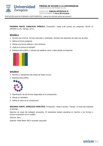 Examen de Dibujo Artístico II (PAU de 2011)