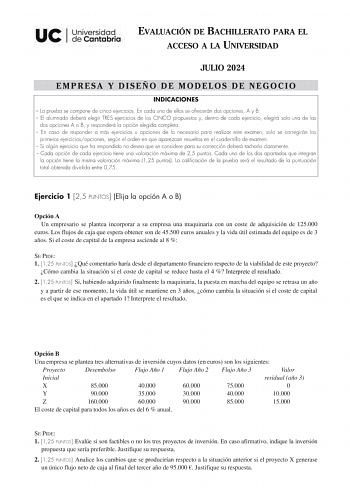 Examen de Empresa y Diseño de Modelos de Negocio (EBAU de 2024)