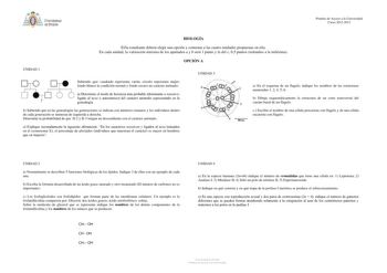 Examen de Biología (PAU de 2013)