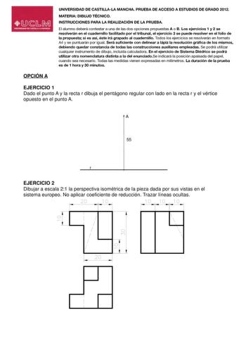 Examen de Dibujo Técnico II (PAU de 2012)