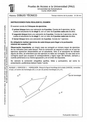 Examen de Dibujo Técnico II (EBAU de 2025)