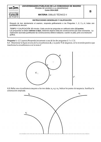 Examen de Dibujo Técnico II (EvAU de 2025)