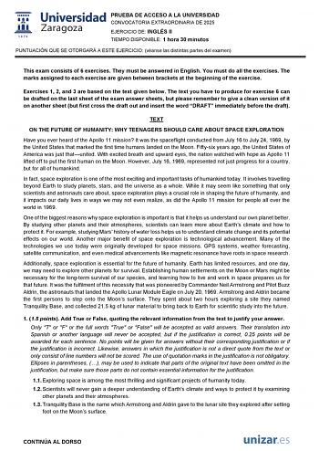 Examen de Inglés (EvAU de 2025)