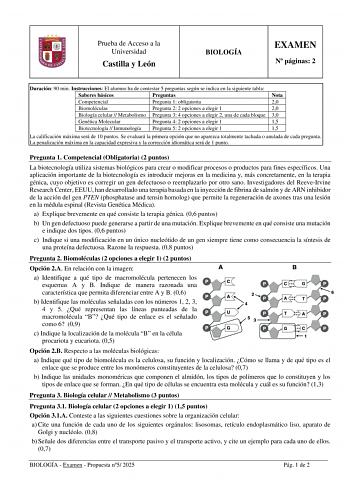 Examen de Biología (EBAU de 2025)