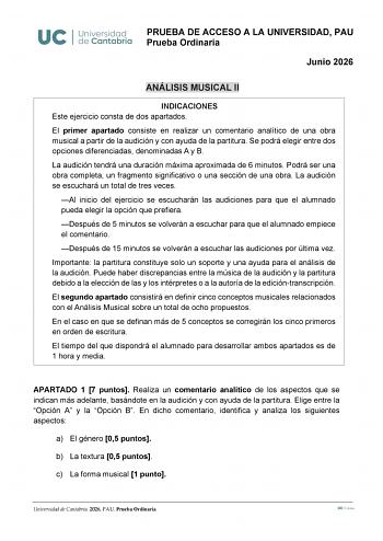 Análisis Musical – EBAU Cantabria (2026)