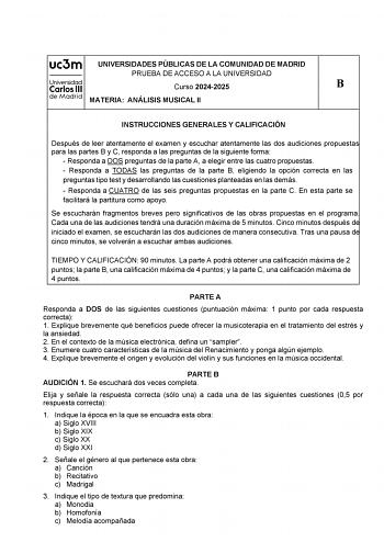 Examen de Análisis Musical (EvAU de 2025)