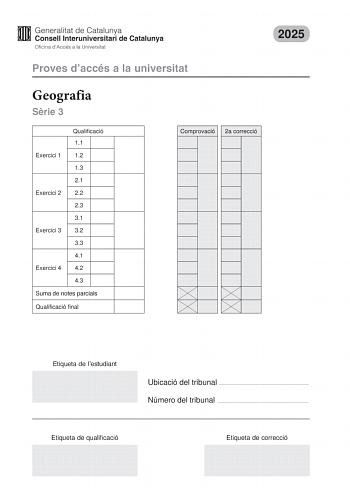 Examen de Geografía (PAU de 2025)
