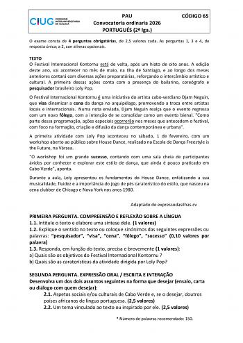 Portugués – ABAU Galicia (2026)