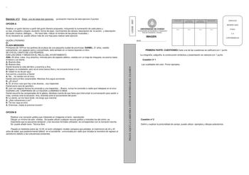  Ejercicio n 2 Elegir una de estas dos opciones puntuación máxima de este ejercicio 2 puntos OPCIÓN A Realizar un guión técnico a partir del guión literario propuesto incluyendo la numeración de cada plano y su tipo encuadre y ángulo duración forma de paso movimientos de cámara descripción de la acción y descripción del audio música diálogos No hace falta indicar el nombre de las piezas musicales  Si es necesario se puede utilizar más de una hoja para realizar este ejercicio GUIÓN LITERARIO 01 …