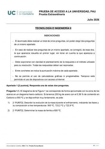 Tecnología e Ingeniería – EBAU Cantabria (2026)