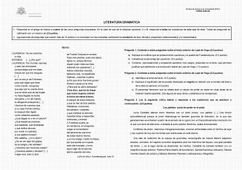 Examen de Literatura Dramática (EBAU de 2025)