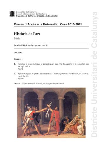 Examen de Historia del Arte (PAU de 2011)