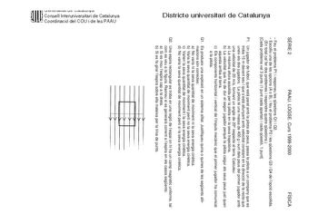 SRIE 2 PAAU LOGSE Curs 19992000 FÍSICA Districte universitari de Catalunya  Feu el problema P1 i responeu les qestions Q1 i Q2  Escolliu una de les opcions A o B i feu el problema P2 i les qestions Q3 i Q4 de lopció escollida En total cal fer dos problemes i respondre quatre qestions Cada problema val 3 punts 1 punt cada apartat i cada qestió 1 punt P1 Un jugador de futbol que est parat amb la pilota als peus passa la pilota a un company que es troba 15 m davant seu i que sest allunyant amb vel…