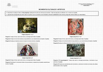 Examen de Movimientos Culturales y Artísticos (EBAU de 2024)