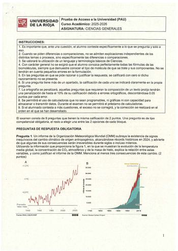 Ciencias Generales – EBAU La Rioja (2026)