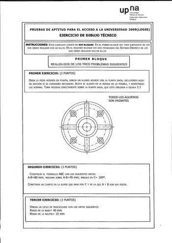 Examen de Dibujo Técnico II (selectividad de 2009)