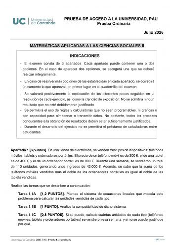 Matemáticas Aplicadas a las Ciencias Sociales – EBAU Cantabria (2026)
