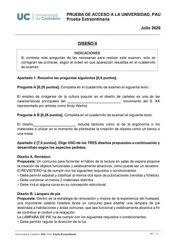 Diseño – EBAU Cantabria (2026)