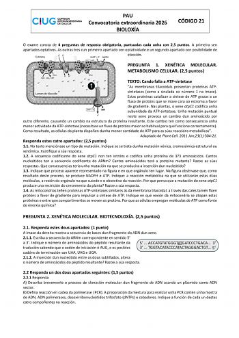 Biología – ABAU Galicia (2026)