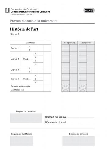 Examen de Historia del Arte (PAU de 2025)