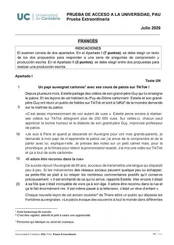 Francés – EBAU Cantabria (2026)