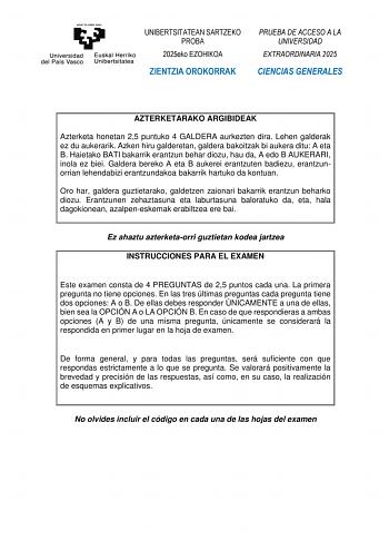 Examen de Ciencias Generales (EAU de 2025)
