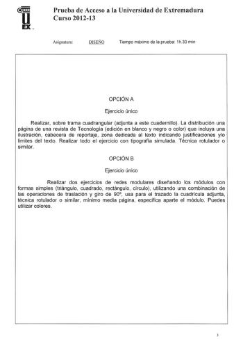 Examen de Diseño (PAU de 2013)