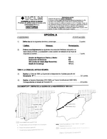 Examen de Historia de España (selectividad de 2009)