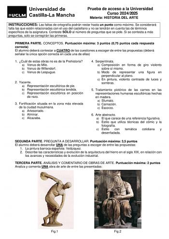 Examen de Historia del Arte (EvAU de 2025)