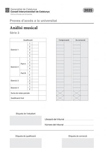 Examen de Análisis Musical (PAU de 2025)