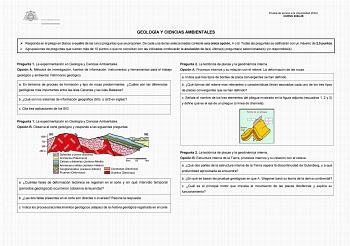 Examen de Geología y Ciencias Ambientales (EBAU de 2025)