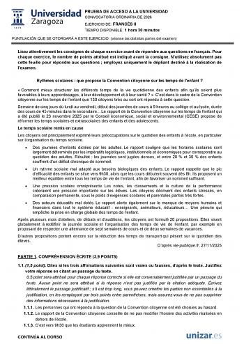 Francés – EvAU Aragón (2026)