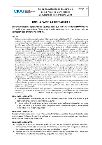 Examen de Lengua Castellana y Literatura (ABAU de 2022)