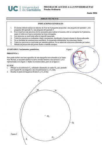 Dibujo Técnico II – EBAU Cantabria (2026)