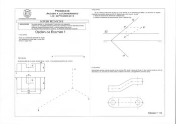 Examen de Dibujo Técnico II (PAU de 2014)