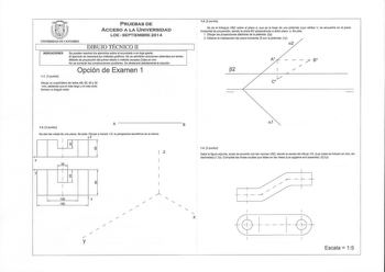 Examen de Dibujo Técnico II (PAU de 2014)