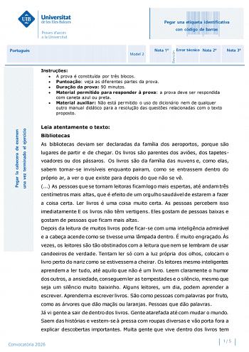 Portugués – PBAU Islas Baleares (2026)