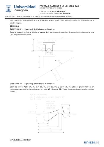 Examen de Dibujo Técnico II (PAU de 2012)
