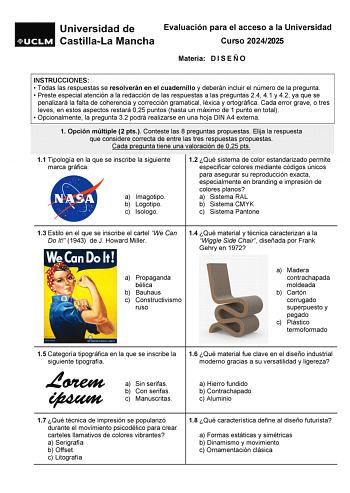 Examen de Diseño (EvAU de 2025)