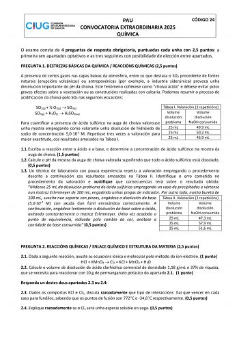 Examen de Química (ABAU de 2025)