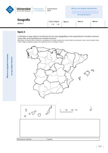 Examen de Geografía (PAU de 2016)