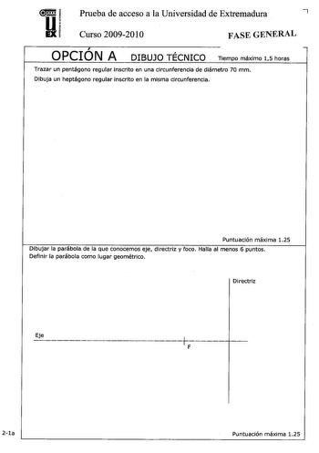 Examen de Dibujo Técnico II (PAU de 2010)