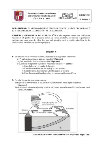 Examen de Ciencias de la Tierra y Medioambientales (PAU de 2010)