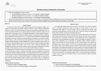 Examen de Portugués (EBAU de 2025)