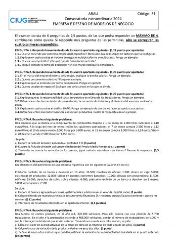 Examen de Empresa y Diseño de Modelos de Negocio (ABAU de 2024)