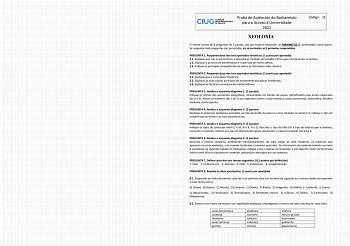 Examen de Geología y Ciencias Ambientales (ABAU de 2021)